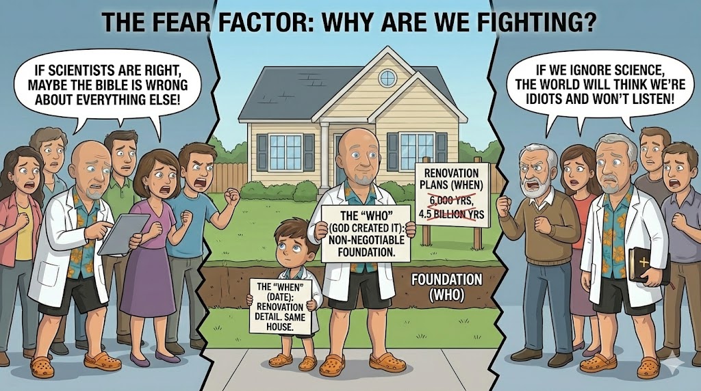 Layers of Earth: Old vs Young Earth Debate Diagram
